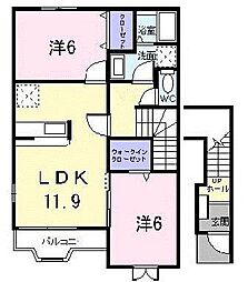 グレースAKI壱番館 2LDKの間取図画像
