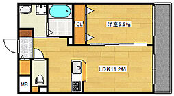 ROSSO庚午 1LDKの間取図画像