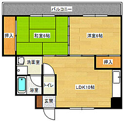 レジデンス森下 2LDKの間取図画像