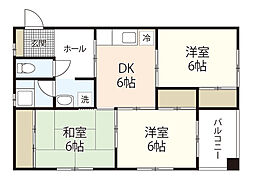 高取ビル 3DKの間取図画像