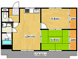 ベネッセヤマモト 2LDKの間取図画像