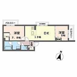 Famillechatean 2DKの間取図画像