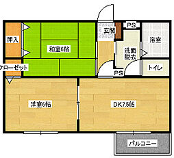 エスポワール21 2DKの間取図画像
