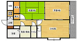 洋光シャインハウスD 2DKの間取図画像