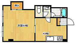 第3山下ビル 1DKの間取図画像