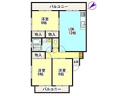 ハイコーポ安田 3LDKの間取図画像