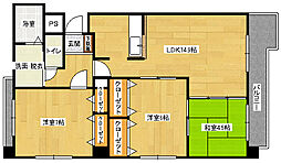 コーポラス古市 3LDKの間取図画像