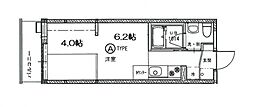 リヴィエール戸坂1 ワンルームの間取図画像