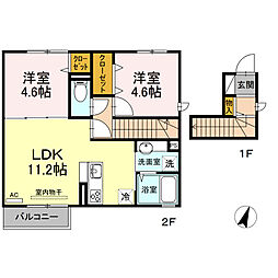 ホワイトリリー 2LDKの間取図画像