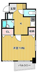 リョーコーテックビル 1Kの間取図画像