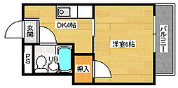 ドミール堀口 1Kの間取図画像