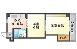 SPC幟町ビル 2DKの間取図画像
