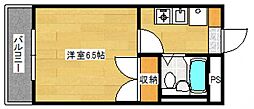 パステルクボ15 1Kの間取図画像