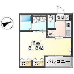 広島市西区天満町アパート 1Kの間取図画像