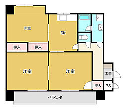 モリヤビル 1DKの間取図画像
