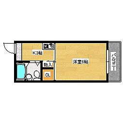 サイファーポール 1Kの間取図画像