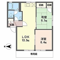 パークサイド・イズミD号館 2LDKの間取図画像