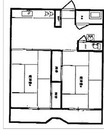 牛田コーポラス 2DKの間取図画像