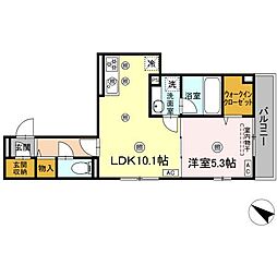 Colermo舟入南 1LDKの間取図画像