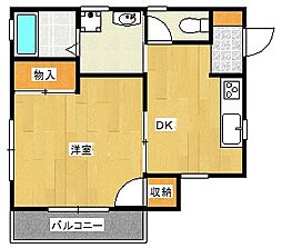 フレグランス日高 1DKの間取図画像
