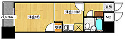 ダイアパレス舟入本町 1Kの間取図画像