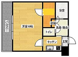 ロアール古市 1Kの間取図画像