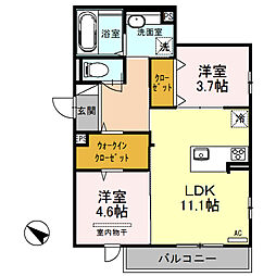 SHINYAビル2 2LDKの間取図画像