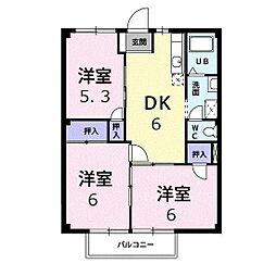 ニューシティ西川 3DKの間取図画像