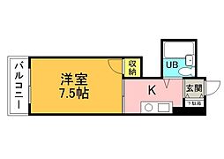 LS舟入本町 1Kの間取図画像