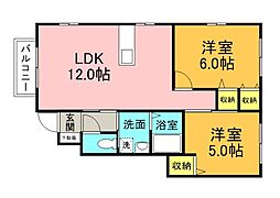 ビューテラス 2LDKの間取図画像