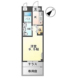 グレイスハーモニーあんしん 1Kの間取図画像