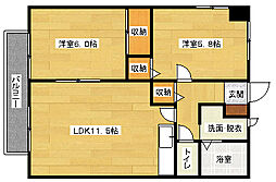 フォレスト福原 2LDKの間取図画像
