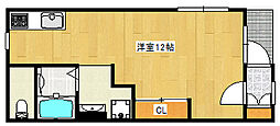 緑樹園コーポ ワンルームの間取図画像
