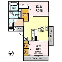 めぐみ 2LDKの間取図画像