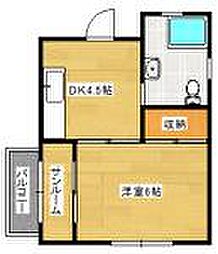 ハイツ大州 1DKの間取図画像