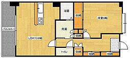 メディオコート大手町 1LDKの間取図画像