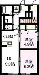 フォレスト長束 2LDKの間取図画像
