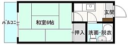 第二矢賀ハイム 1Kの間取図画像