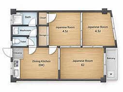 大下ビル 3DKの間取図画像