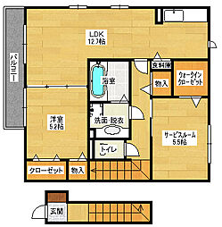 プランドール東原2 1LDKの間取図画像