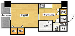 ベルレージュ二葉の里 1Kの間取図画像