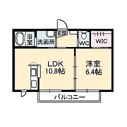 レーヴェンス温品壱番館 1LDKの間取図画像