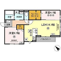 D-Axis東雲本町 2LDKの間取図画像