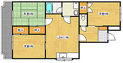 カネオハイツ 4階3LDKの間取り