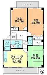 レジデンス馬木 3階3DKの間取り