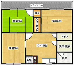 コーポ根石 3階3DKの間取り