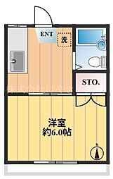 コーポ・エコー 1Kの間取図画像