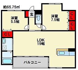 間取図画像 2LDK