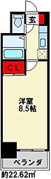 アリビオ折尾 1Kの間取図画像