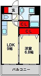 メゾンドポラリス 1LDKの間取図画像